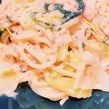 HRPC3NH◡̈♡'s cooksnap of when they made サーモンとほうれん草のクリームパスタ.