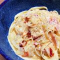 かにゃまめん's cooksnap of when they made ベーコンたっぷりのトマトカルボナーラ♪.