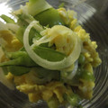さまんた's cooksnap of when they made 絹さやと新たまの和風サラダ辛子風味.