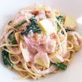 やまきょんきょん's cooksnap of when they made 明太クリームパスタ.