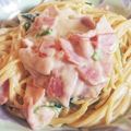 えぬわごん's cooksnap of when they made チーズなし☆牛乳☆たっぷりカルボナーラ♪.