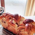 河津桜's cooksnap of when they made パウンド型で♪あんこ食パン.