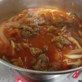 ばーにんぐ's cooksnap of when they made 簡単ヘルシー☆牛すじとナスのトマト煮込み.