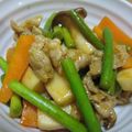 もにょもにょこ's cooksnap of when they made 豚バラとにんにくの芽のカレーケチャ炒め♬.
