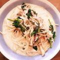 にゃんまり's cooksnap of when they made ほうれん草とベーコンのミルクスープスパ.