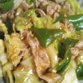 もげっちょもげっちょ's cooksnap of when they made 豚肉とキャベツとピーマンの梅肉ソース炒め.