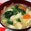 お魚キッチン's cooksnap of when they made 炒めて根菜♥♡すいとん味噌汁.