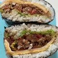 yuljasmine825's cooksnap of when they made タコライスおにぎらず★.