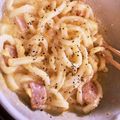 クック88L32D☆'s cooksnap of when they made レンジでチンだけ簡単カルボナーラうどん.