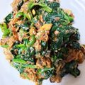 てれん's cooksnap of when they made 簡単5分！ほうれん草とサバ缶の炒め物.