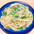 ステルトミチル's cooksnap of when they made かき醤油で✤豚肉と水菜の簡単和風パスタ.