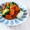 すんずく娘's cooksnap of when they made かぼちゃとブロッコリーのコチュジャン煮.