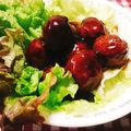 あゆまんま♪'s cooksnap of when they made 蒲鉾と牛蒡入り肉団子の梅黒酢あんかけ.