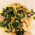 スイカが好物's cooksnap of when they made 鶏もも肉とほうれん草のチーズ炒め☆.