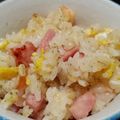 あきつま（杏花☆）'s cooksnap of when they made パッと炒めるだけ‼ピラフ風エビチャーハン.