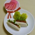 taruママ's cooksnap of when they made 定番おつまみ【板わさ（梅大葉）】蒲鉾.