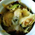 Akkers's cooksnap of when they made 芽キャベツとベーコンのイタリアンチーズ焼.