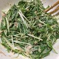 HomaRuu's cooksnap of when they made ツナと水菜のゴママヨポンサラダ♡.
