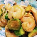 ppua's cooksnap of when they made *芽キャベツと海老のガーリック炒め*.