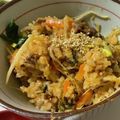クックAW5QQS☆'s cooksnap of when they made 炊飯器で簡単ビビンバ風炊き込みご飯♡.