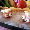 yu-ka-mama's cooksnap of when they made キャラ弁！　おかず　ウインナーポニョ♪.