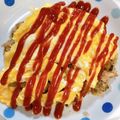 riri58's cooksnap of when they made 炊飯器でチキンライスのオムライス.