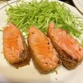 たまゴン♪'s cooksnap of when they made 生サーモンのレアカツレツ.
