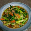 くまうさたん's cooksnap of when they made 鯖の水煮缶と小松菜人参のだし醤油炒め.