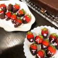 ahmomo's cooksnap of when they made バレンタインに簡単可愛いいちごチョコ*.