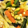 Stromboli's cooksnap of when they made キャベツ・小松菜・卵オイスターソース炒め.