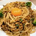 あつんん's cooksnap of when they made 納豆スパゲッティ♪バター醤油味+塩昆布♪.