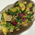 鞠森紀依保's cooksnap of when they made さつまいもと法蓮草のバター香る甘辛炒め.