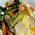ごふぁんだ's cooksnap of when they made 豚と小松菜と人参の味噌チーズ炒め.