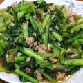 ティ子's cooksnap of when they made 小松菜とひき肉のオイスター炒め.