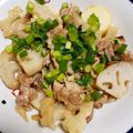 クックY08S17☆'s cooksnap of when they made 根菜と豚バラのポン酢炒め.