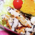 MIZU14's cooksnap of when they made 揚げない！塩麹むね肉のごま焼き☆お弁当も.