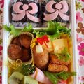 YUN♡TEN's cooksnap of when they made ラブリー♡りぼんちゃん＊キャラ弁.