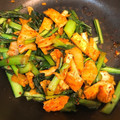 じょー（＾◇＾）'s cooksnap of when they made 小松菜&厚揚げのキムチ炒め.