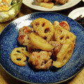 和☆2049's cooksnap of when they made 豚こまボールと蓮根のにんにく白だし炒め。.