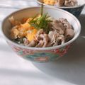 yesmama's cooksnap of when they made 豚バラとふわふわ卵の丼☆.