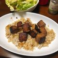 しまちょ★'s cooksnap of when they made ステーキwithガーリックライス.