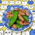 にきけん's cooksnap of when they made ウインナーとスナップエンドウ＊炒め物.