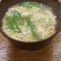 プルンバゴ's cooksnap of when they made サヤエンドウと溶き卵味噌汁.