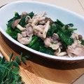 からあげパーティー's cooksnap of when they made 豚肉とほうれん草ときのこの簡単炒め☆.