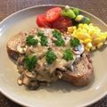 のりぞう22's cooksnap of when they made マッシュルームクリームトースト.