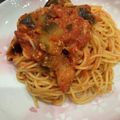 料理苦手はる's cooksnap of when they made ☀カプリ●ョーザ風トマトにんにくパスタ.