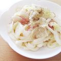 aaaykk55's cooksnap of when they made キャベツとベーコンのカルボナーラ風うどん.