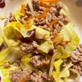 あたむ❤189's cooksnap of when they made たっぷり１人分＊キャベツのピリ辛ひき肉丼.