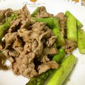 半熟王子's cooksnap of when they made グリーンアスパラと牛肉の簡単いため.