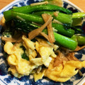 junkoの日々's cooksnap of when they made のりが決め手‼小松菜としめじの玉子炒め♫.